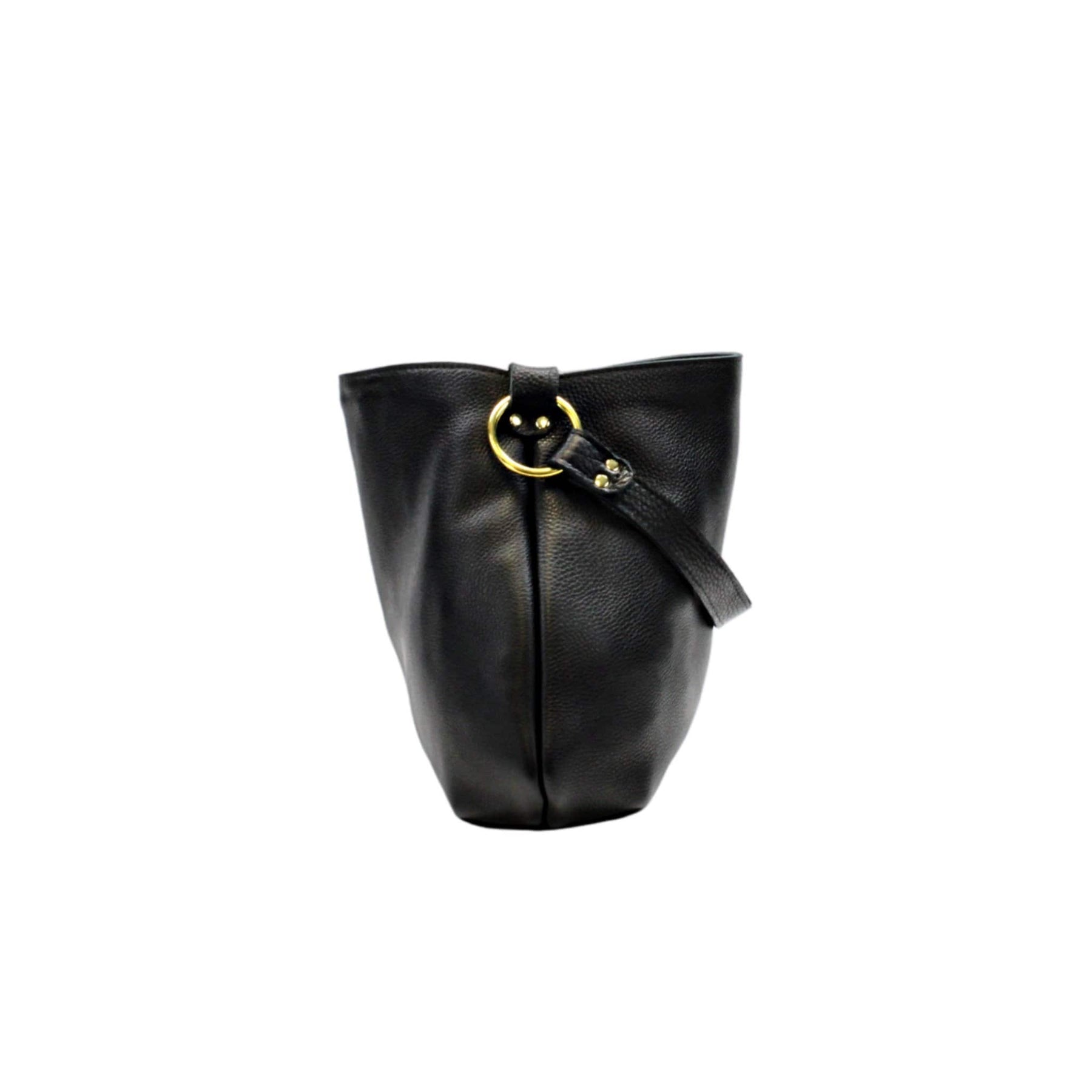 Black Leather Hobo Handbag