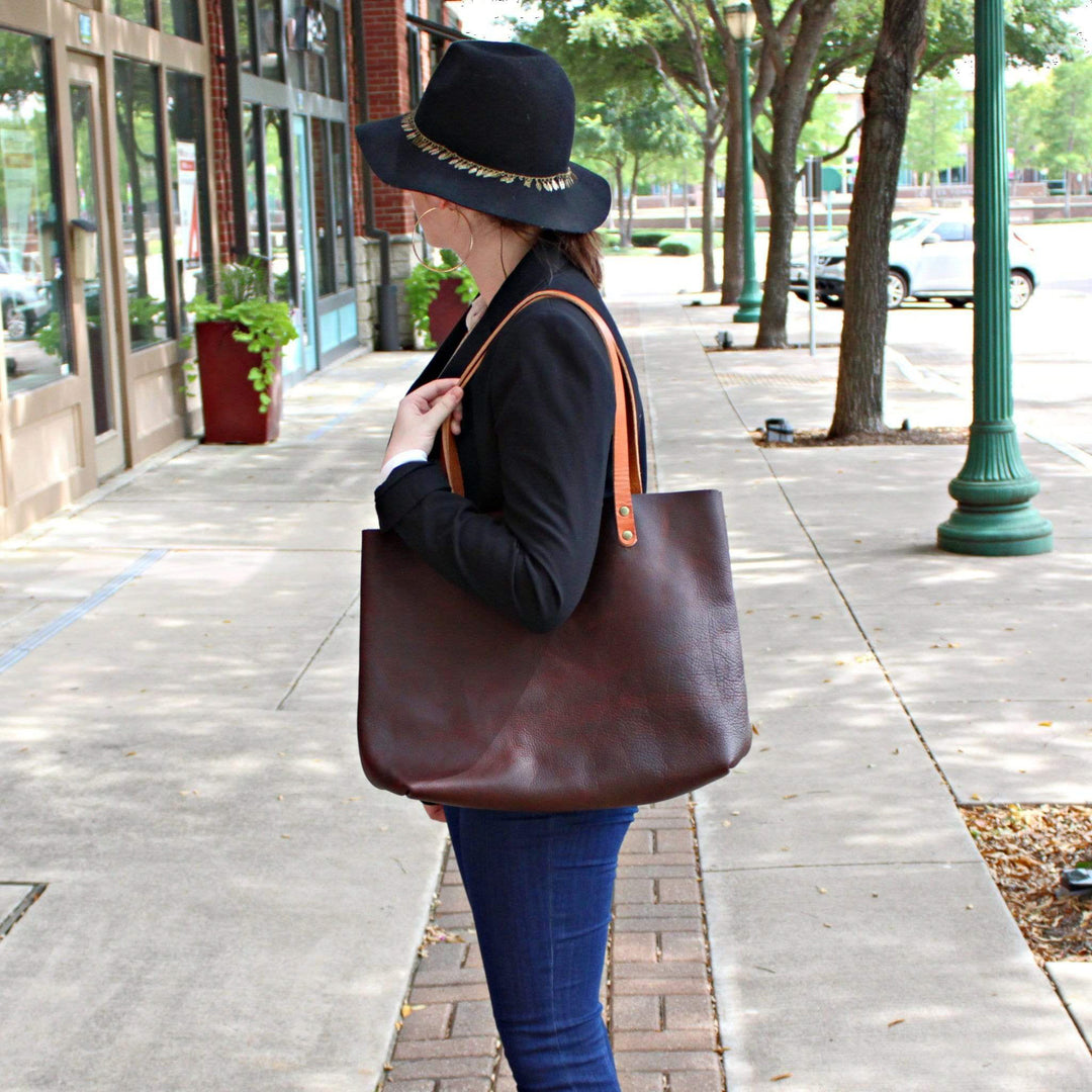 Large Dark Brown Leather Tote Bag Kerry Noel